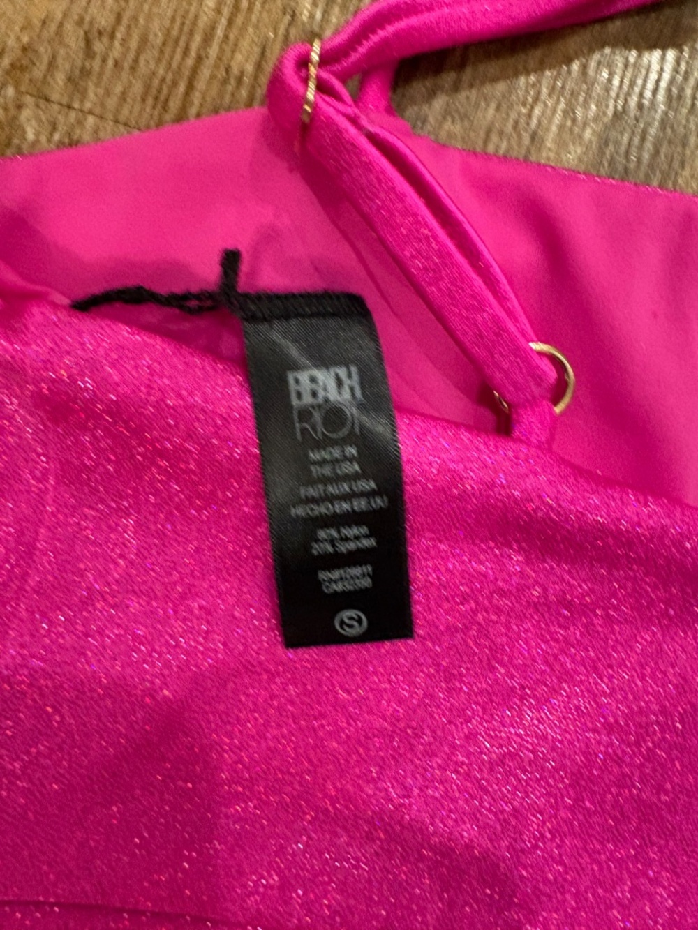 Beach Riot Metallic Hot Pink Shimmer Activewear Set - Top (S) & Leggings (XS) - Picture 7 of 7